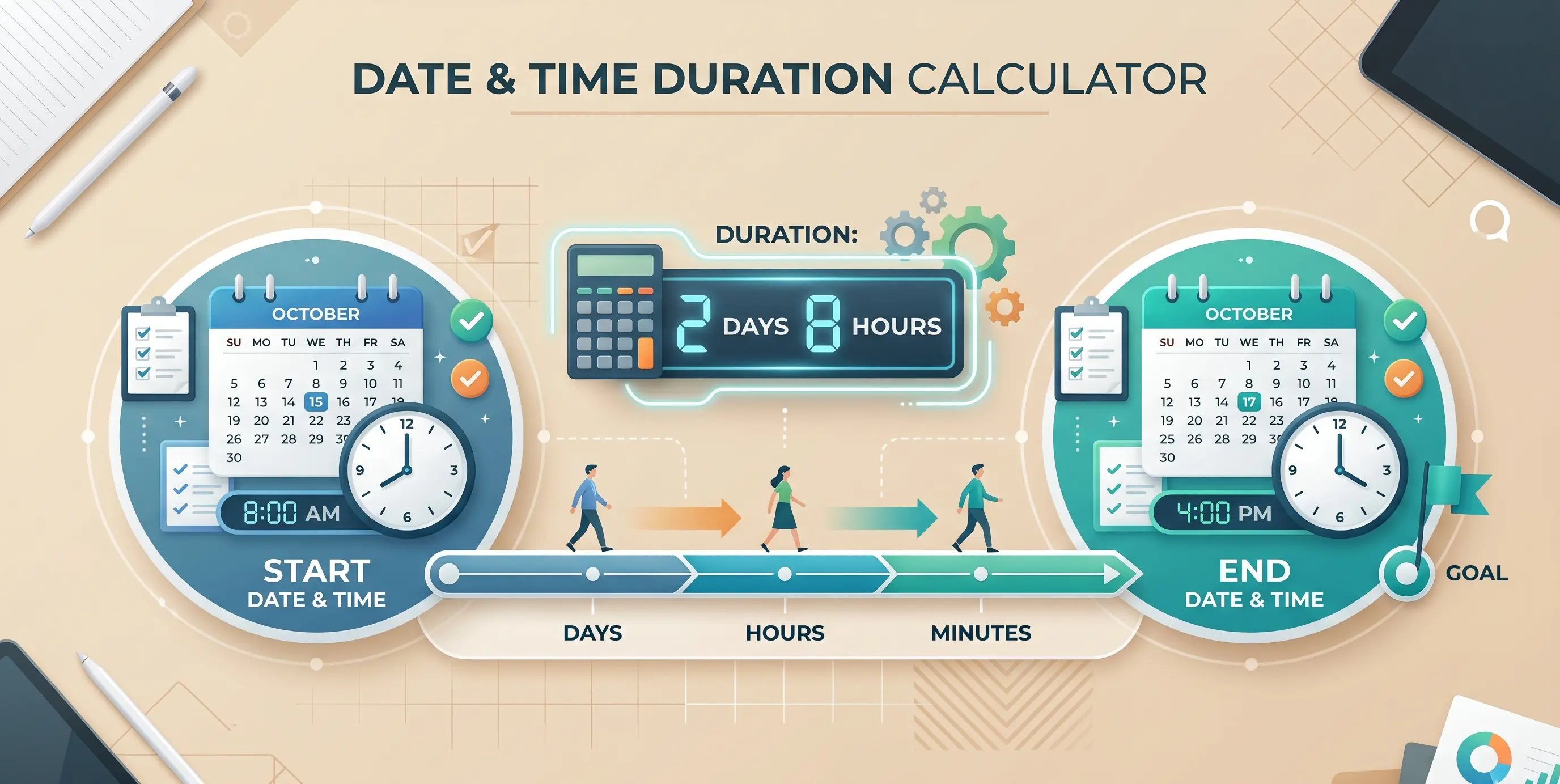 How to Calculate Time Duration Between Two Dates & Times
