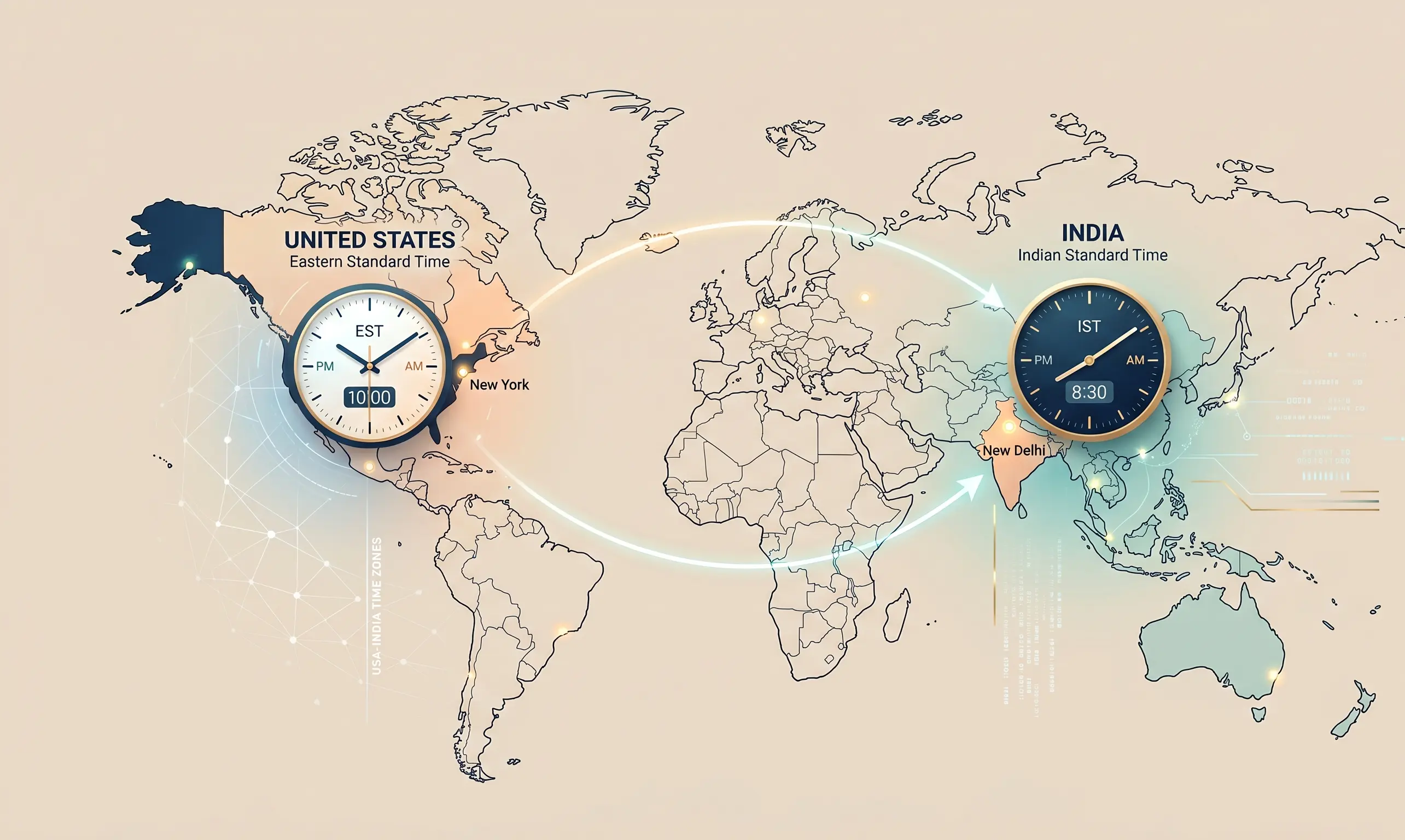 What Time Is It in India From USA? Time Zone Differences Explained